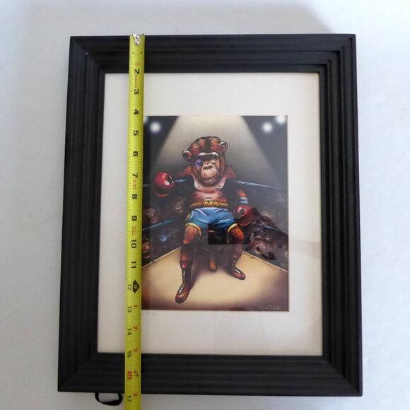 NEW 17 x 14 RAGING MONKEY” BOXING APE FRAMED ARTWORK PRINT CHET PHILLIPS SIGNED - Picture 2 of 13